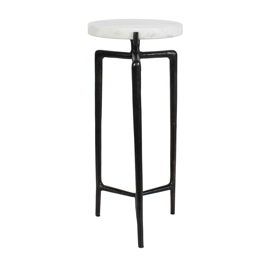 TOBIAS WHITE MARBLE SLAB ACCENT TABLE