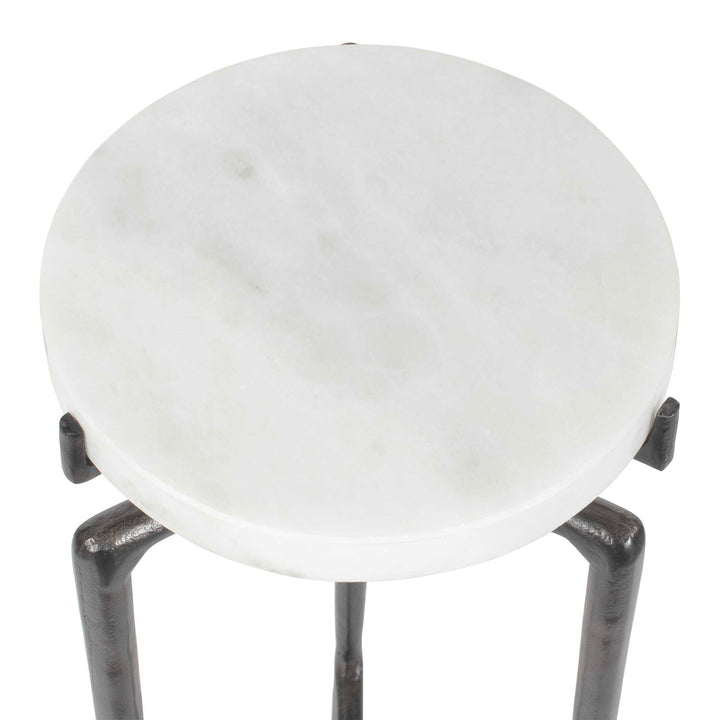 TOBIAS WHITE MARBLE SLAB ACCENT TABLE