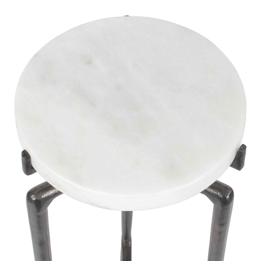 TOBIAS WHITE MARBLE SLAB ACCENT TABLE
