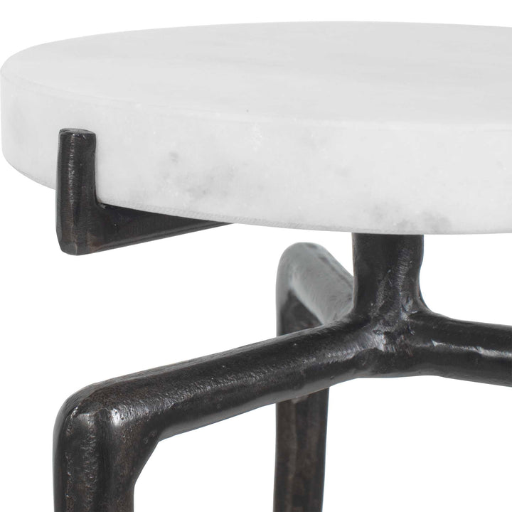 TOBIAS WHITE MARBLE SLAB ACCENT TABLE
