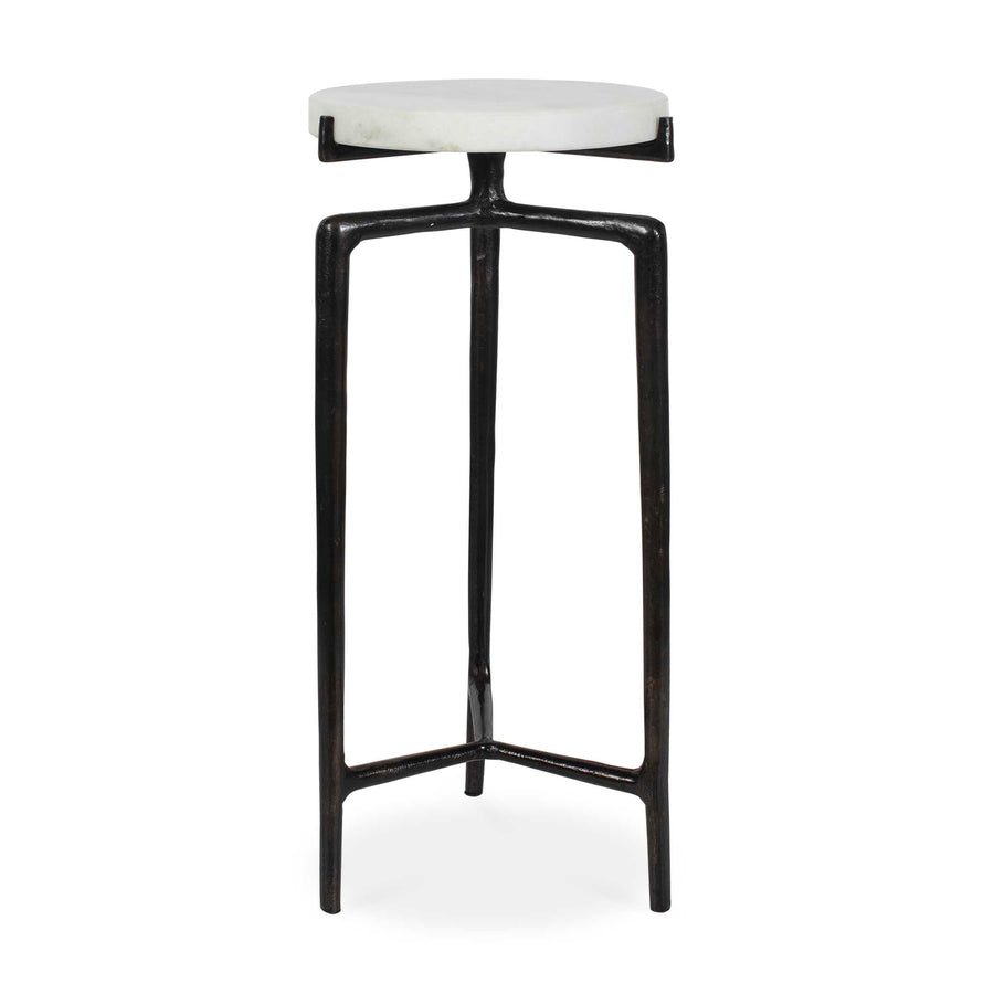 TOBIAS WHITE MARBLE SLAB ACCENT TABLE