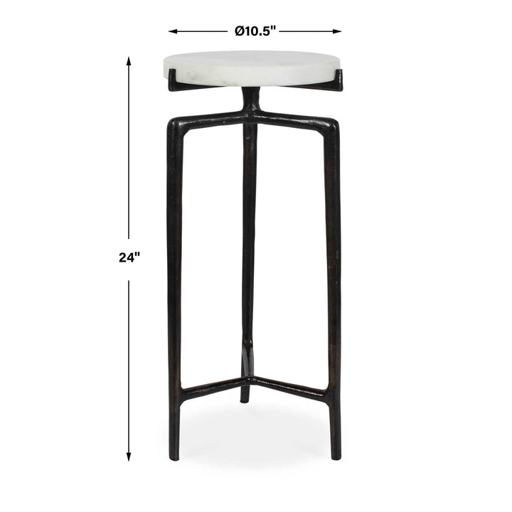 TOBIAS WHITE MARBLE SLAB ACCENT TABLE