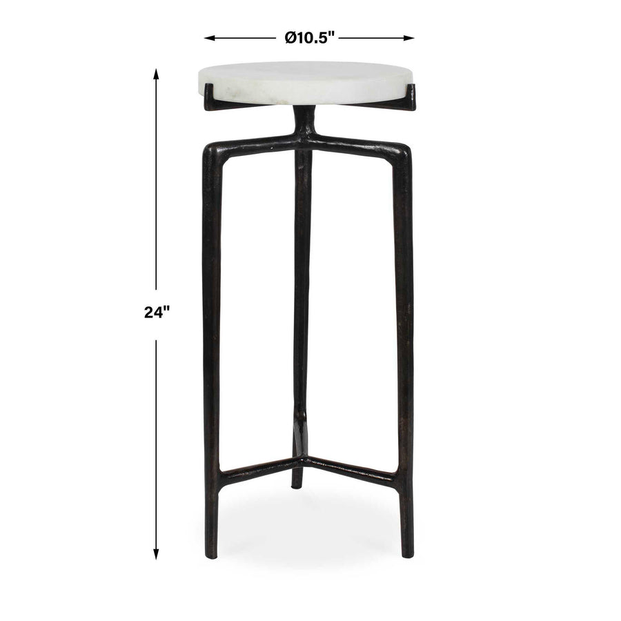 TOBIAS WHITE MARBLE SLAB ACCENT TABLE