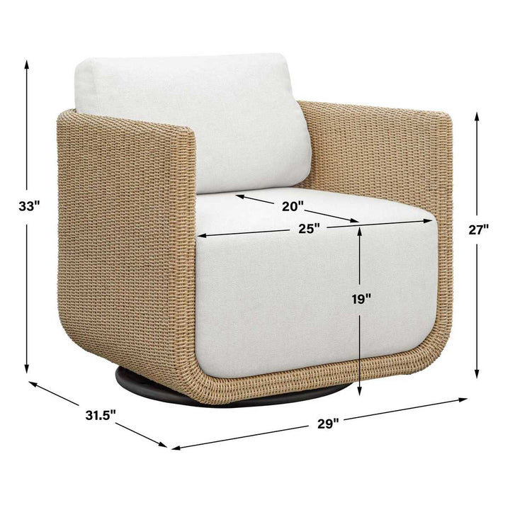 SANTORINI OUTDOOR WICKER SWIVEL CHAIR