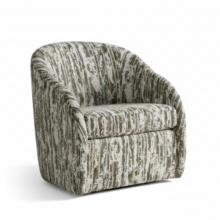 MOSS STRIPED CHENILLE SWIVEL CHAIR