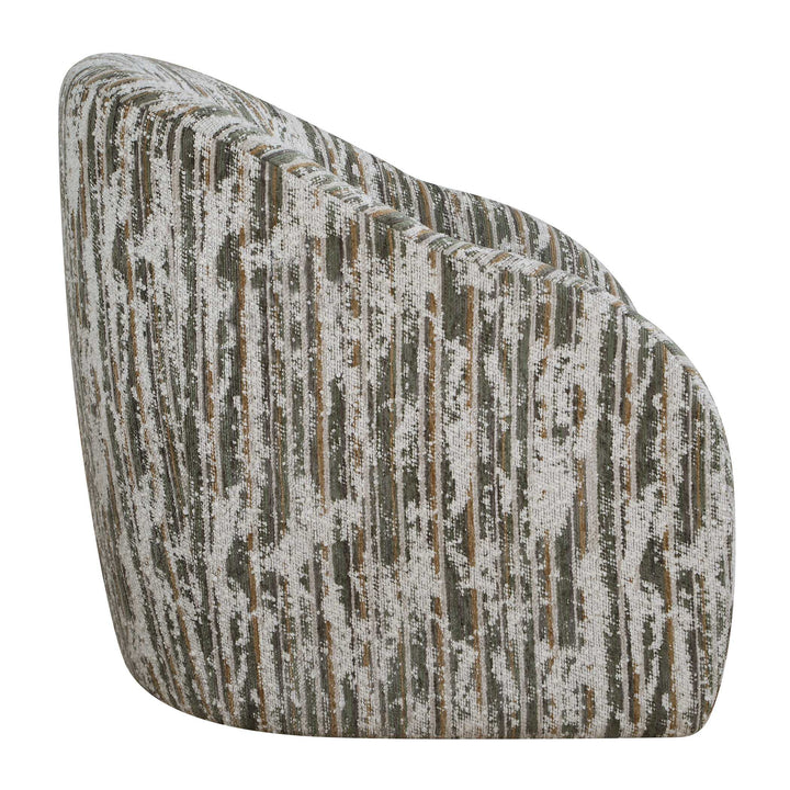 MOSS STRIPED CHENILLE SWIVEL CHAIR