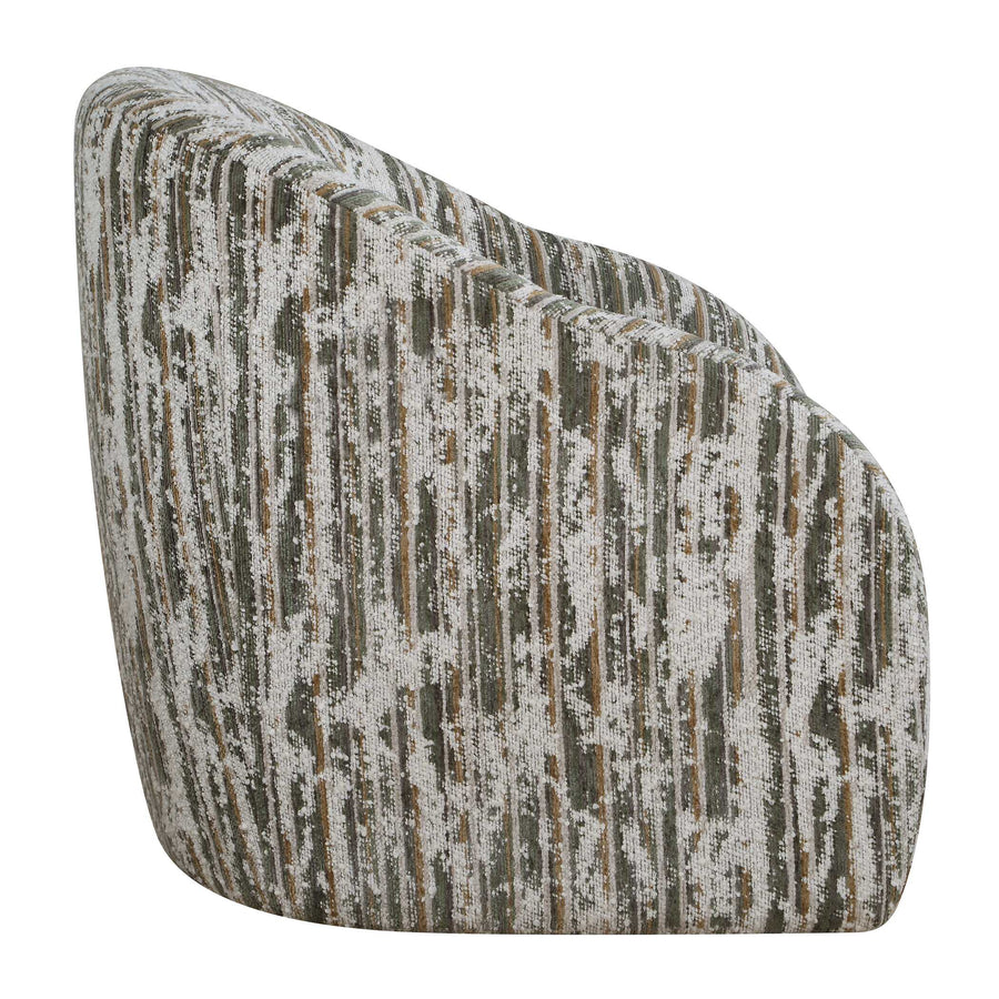 MOSS STRIPED CHENILLE SWIVEL CHAIR