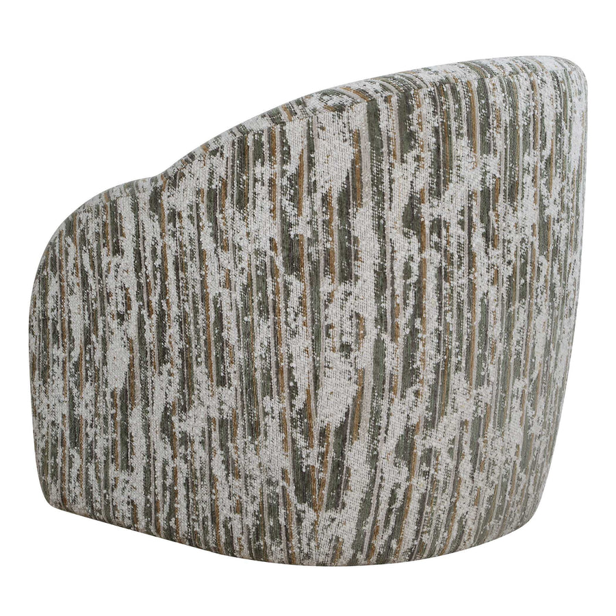 MOSS STRIPED CHENILLE SWIVEL CHAIR