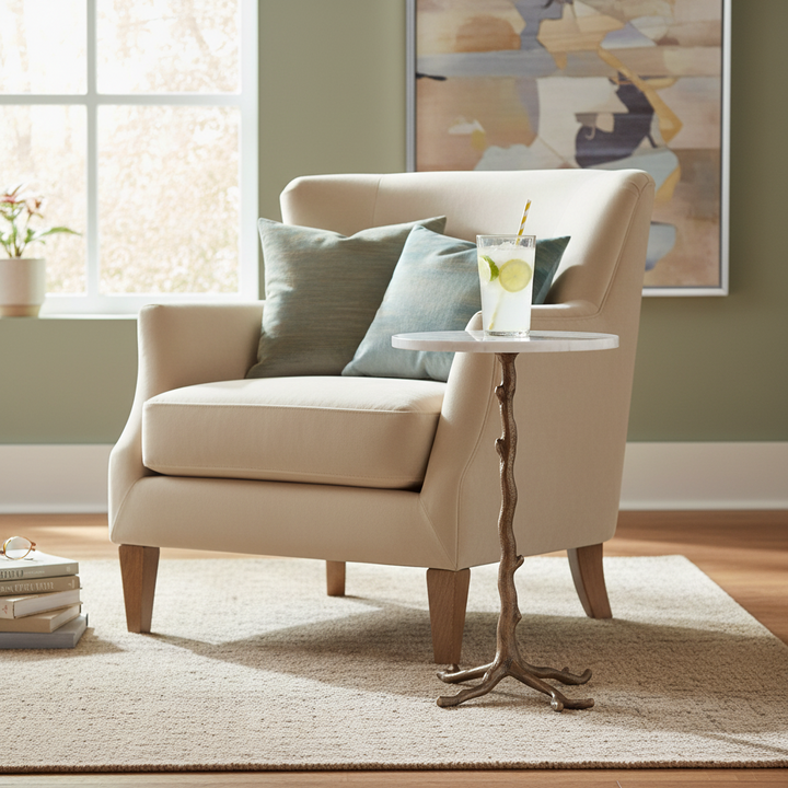 BRANCH INDOOR-OUTDOOR MARBLE ACCENT TABLE