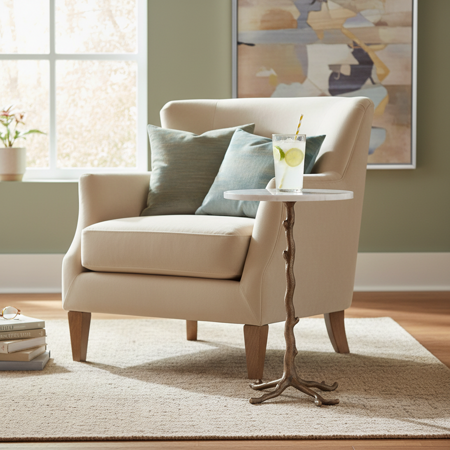 BRANCH INDOOR-OUTDOOR MARBLE ACCENT TABLE