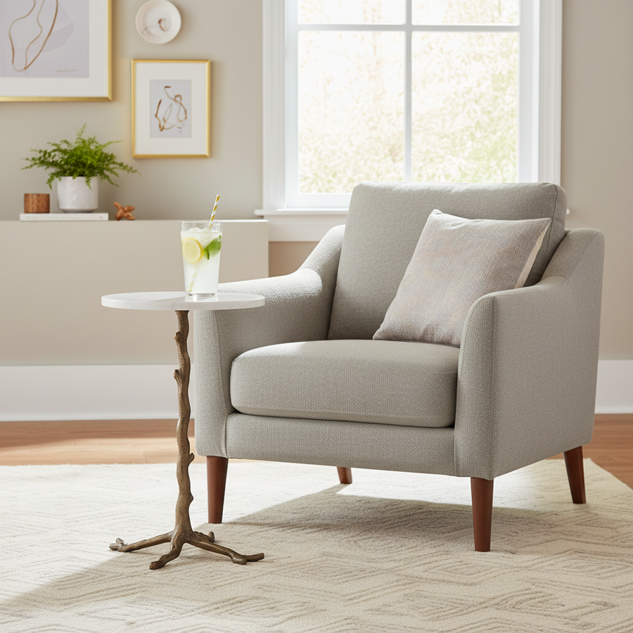 BRANCH INDOOR-OUTDOOR MARBLE ACCENT TABLE