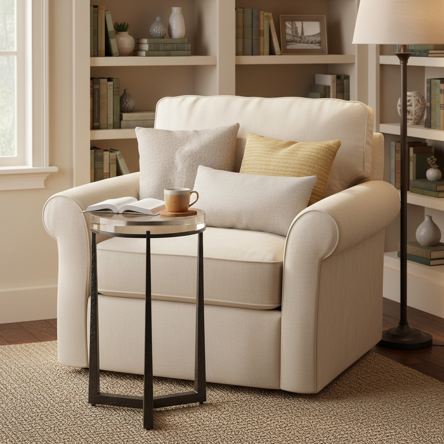 MIDAS CRYSTAL + IRON ACCENT TABLE