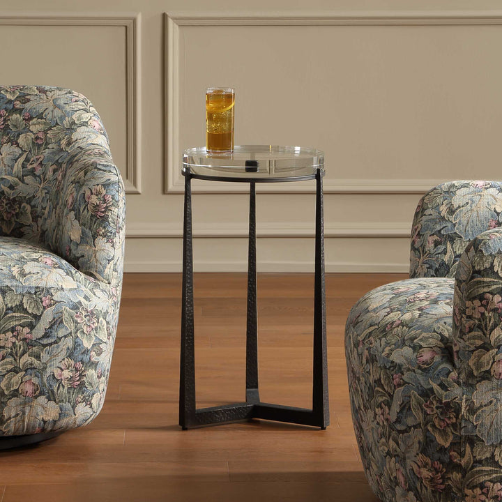 Clear glass side table