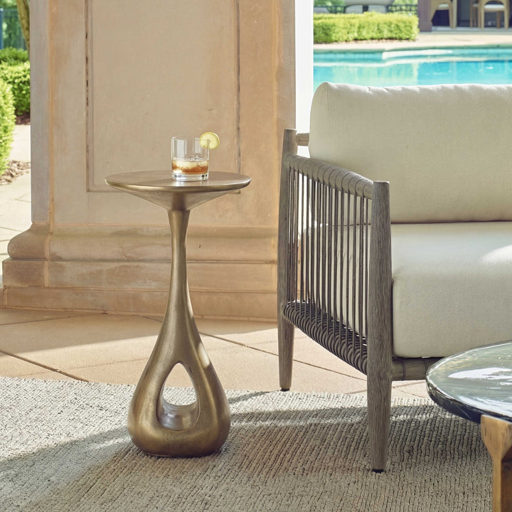 TOLSTOY BRASS ALUMINUM ACCENT TABLE