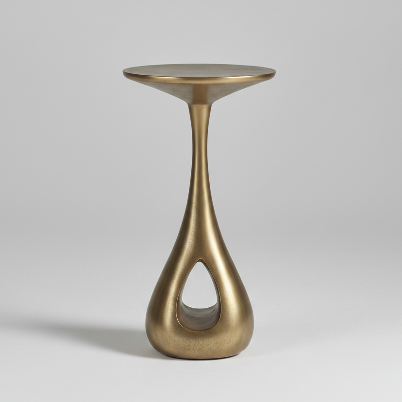 TOLSTOY BRASS ALUMINUM ACCENT TABLE