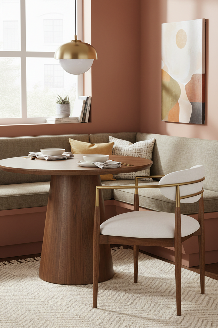 wooden table, chair