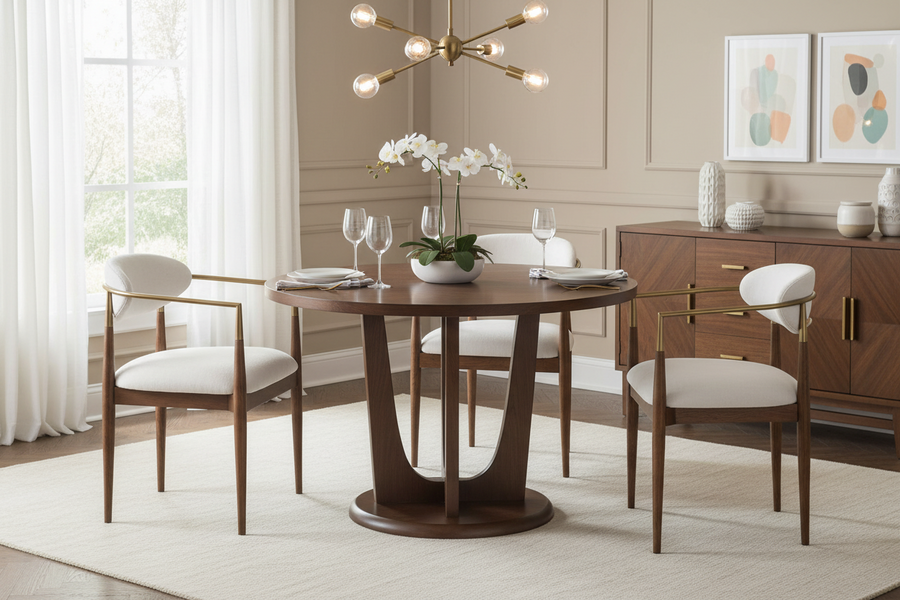 MOXIE WALNUT DINING ARM CHAIR