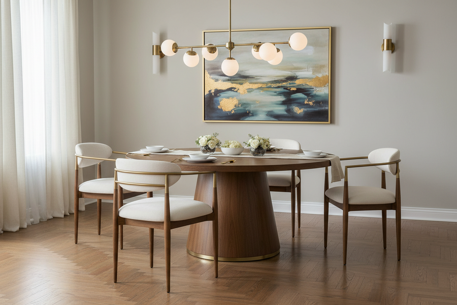 MOXIE WALNUT DINING ARM CHAIR