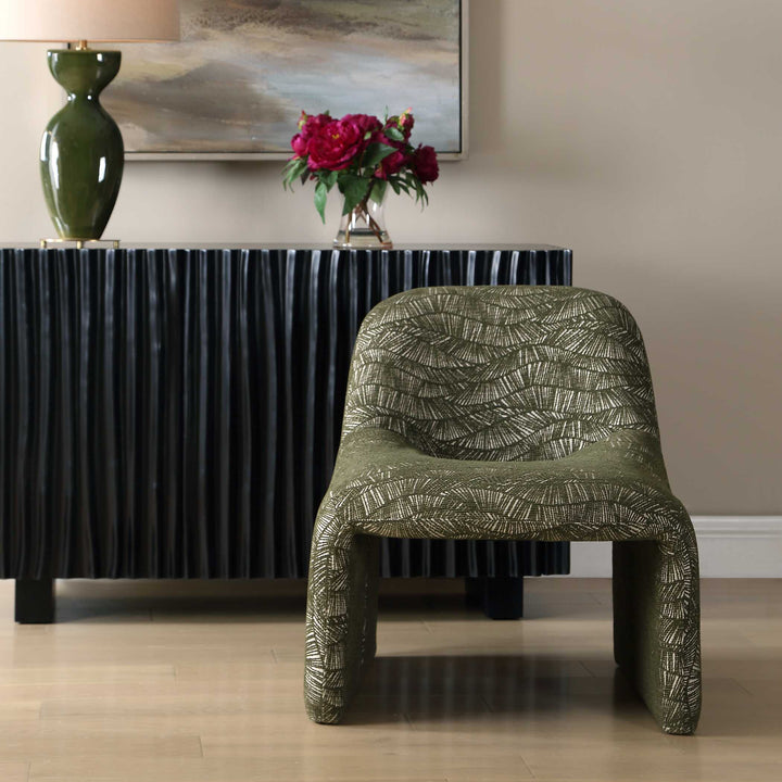 MENLO OLIVE GREEN ACCENT CHAIR