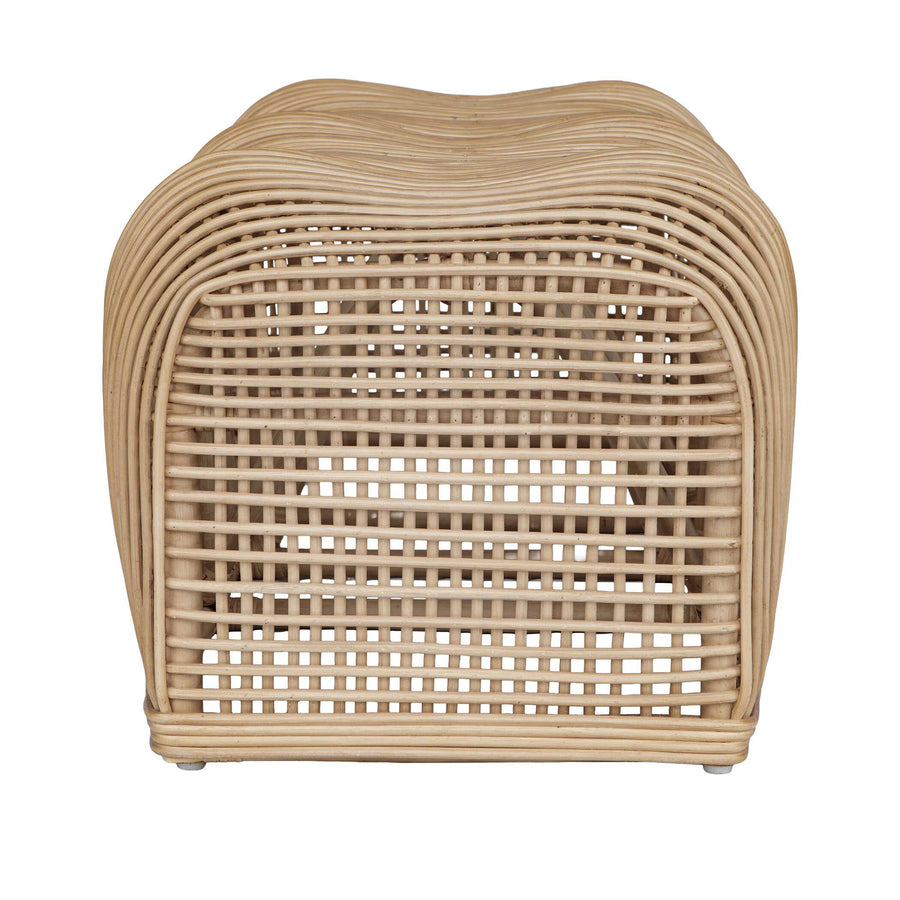 TINO SCULPTED RATTAN BENCH