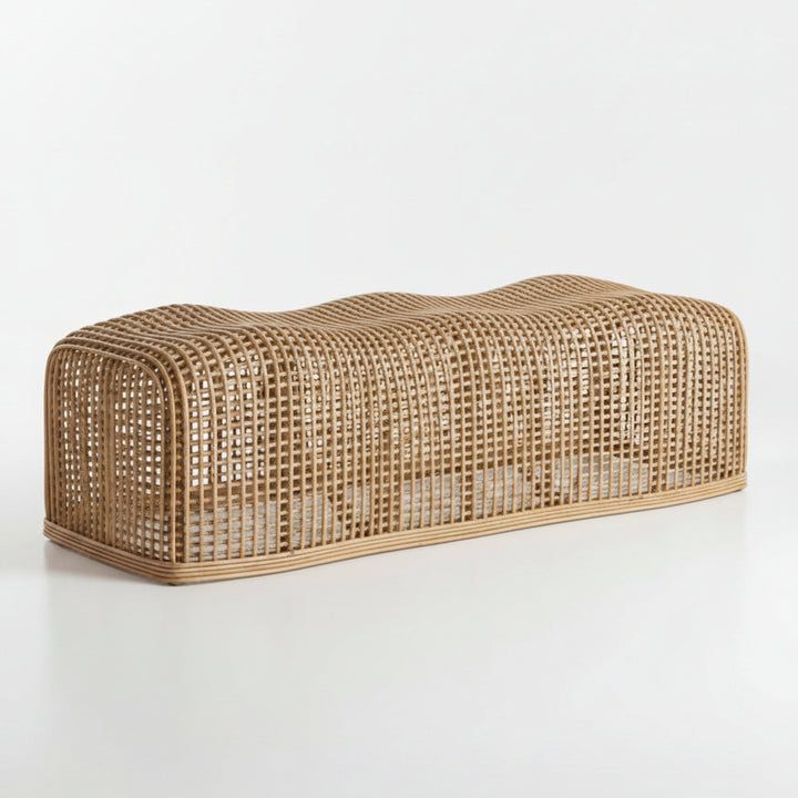 TINO SCULPTED RATTAN BENCH