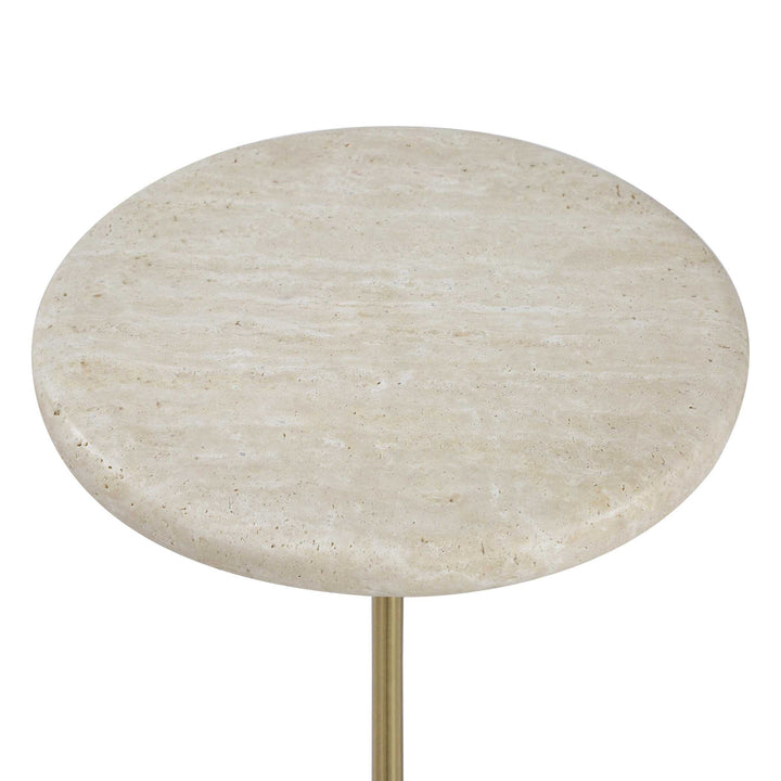 ADAMES TRAVERTINE ACCENT TABLE