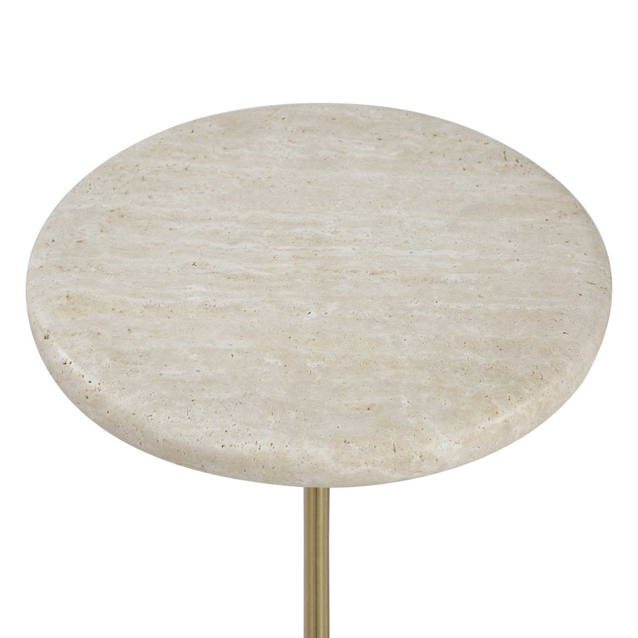 ADAMES TRAVERTINE ACCENT TABLE