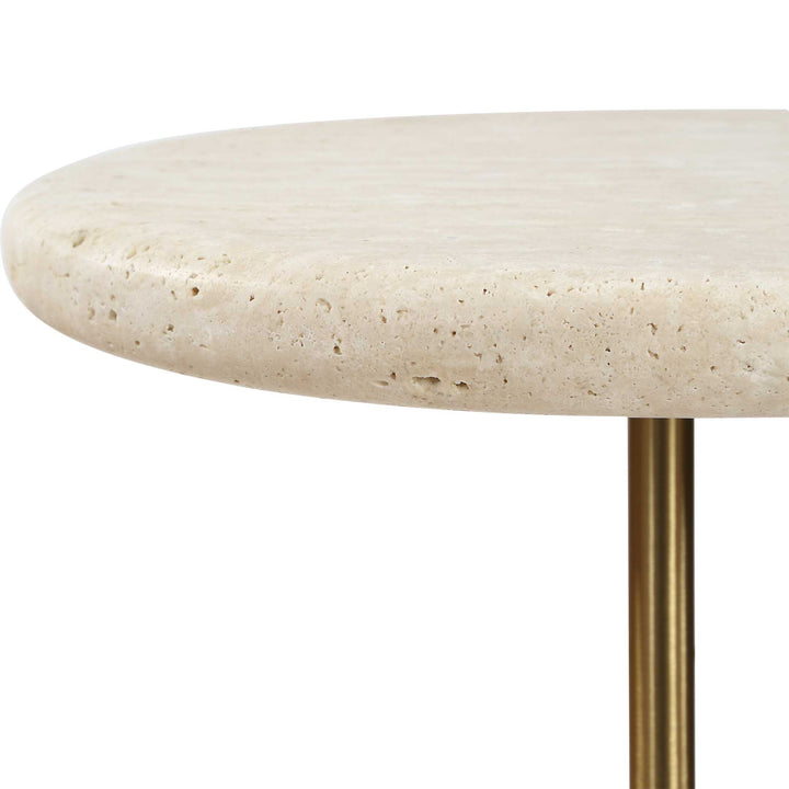 ADAMES TRAVERTINE ACCENT TABLE