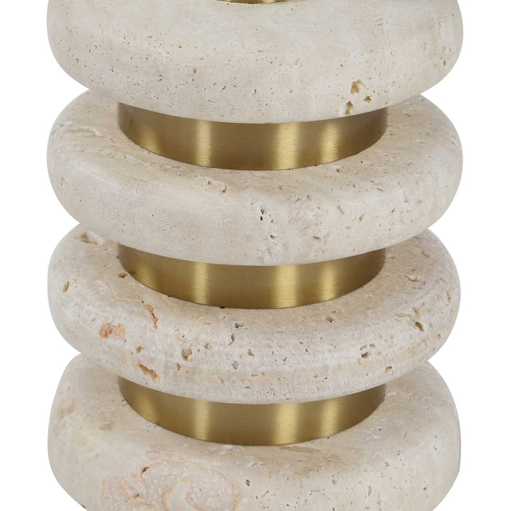 ADAMES TRAVERTINE ACCENT TABLE