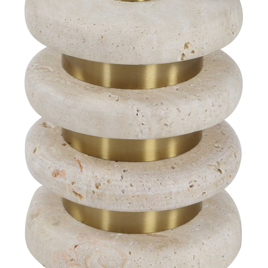 ADAMES TRAVERTINE ACCENT TABLE