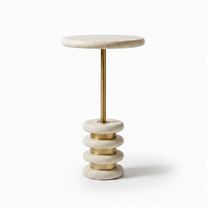 ADAMES TRAVERTINE ACCENT TABLE