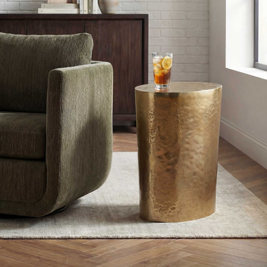 MORA BRASS ALUMINUM ACCENT TABLE