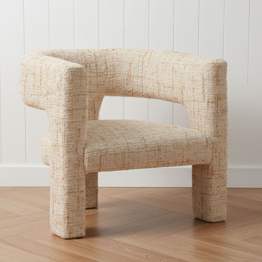GINGER TWEED BARREL CHAIR