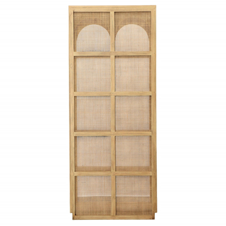 GRECIA MINDI WOOD + CANE BOOKCASE