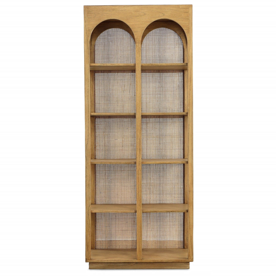 GRECIA MINDI WOOD + CANE BOOKCASE