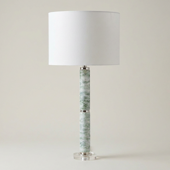 GREEN MARBLED CERAMIC LAMP