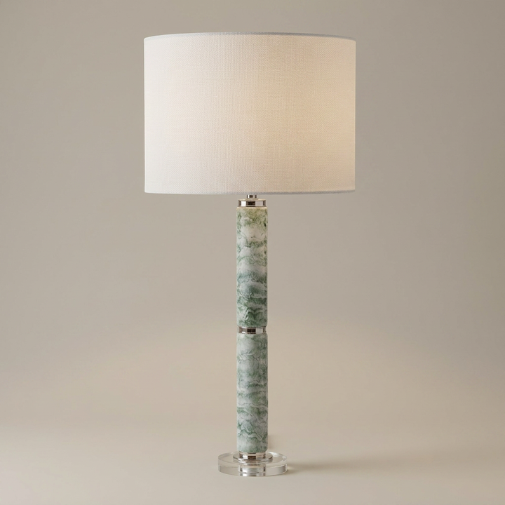 GREEN MARBLED CERAMIC LAMP