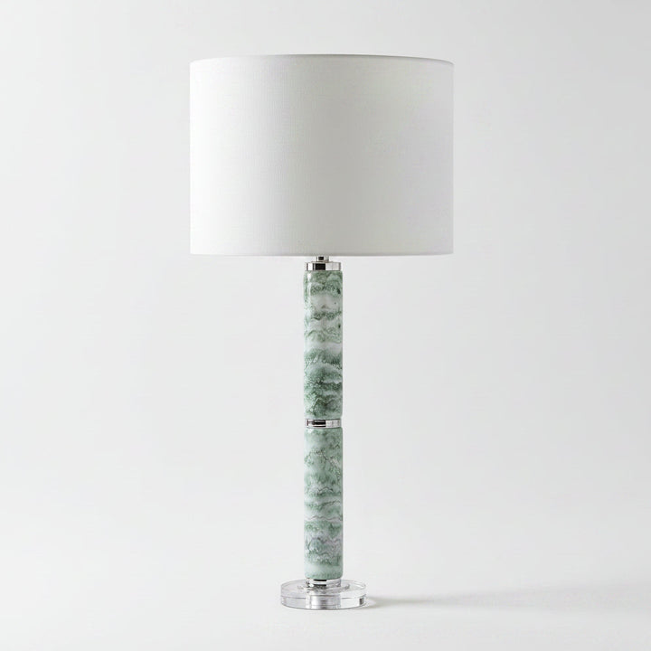 GREEN MARBLED CERAMIC LAMP