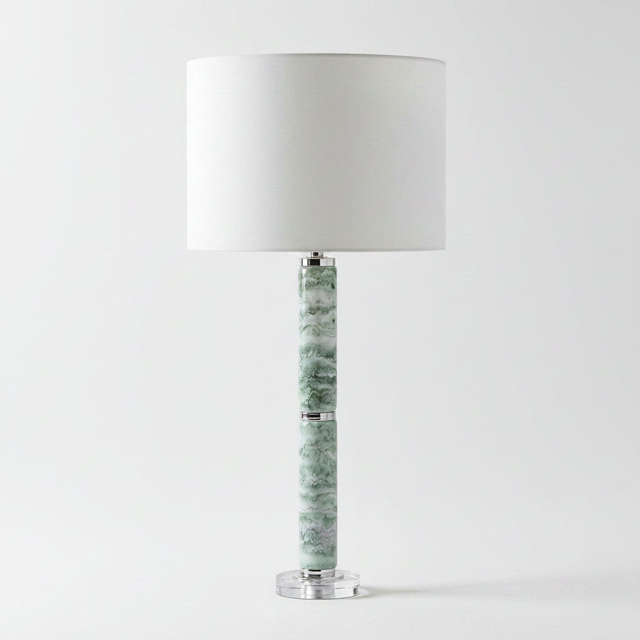 GREEN MARBLED CERAMIC LAMP