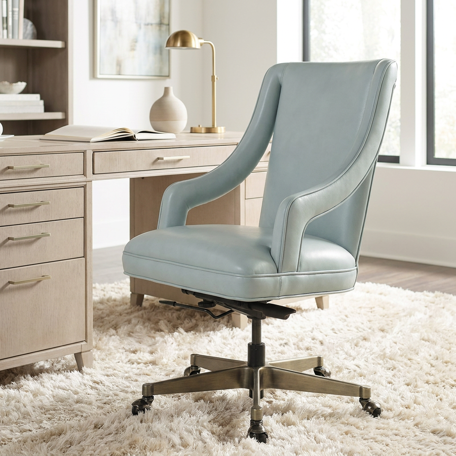Light blue office chair isolated