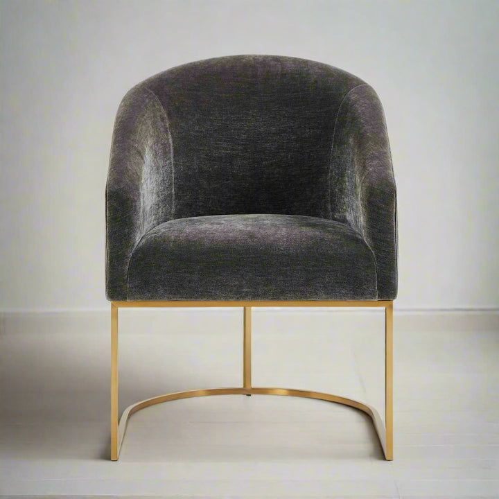 HANNI CHARCOAL VELVET DINING CHAIR