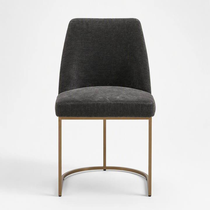 HANNI GRAY VELVET UPHOLSTERED DINING CHAIR