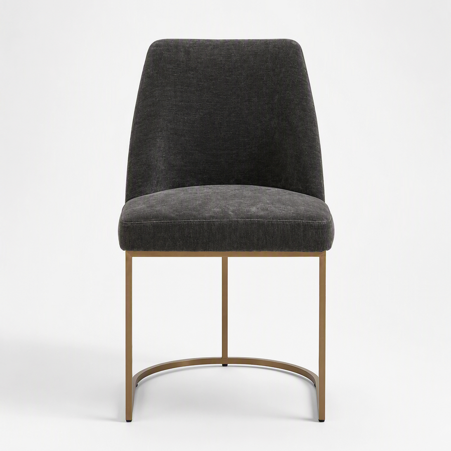 HANNI GRAY VELVET UPHOLSTERED DINING CHAIR