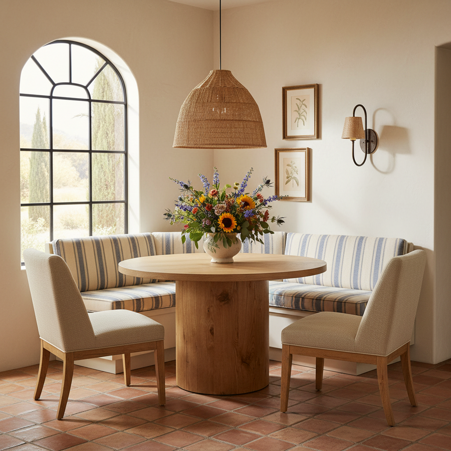 HANSEN RUSTIC OAK 48"RD DINING TABLE