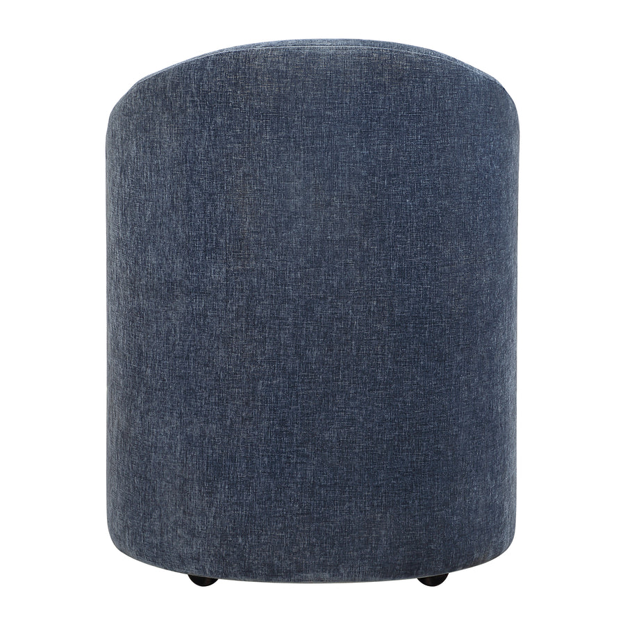 HARBOR TEXTURED VELVET ROLLING DINING CHAIR