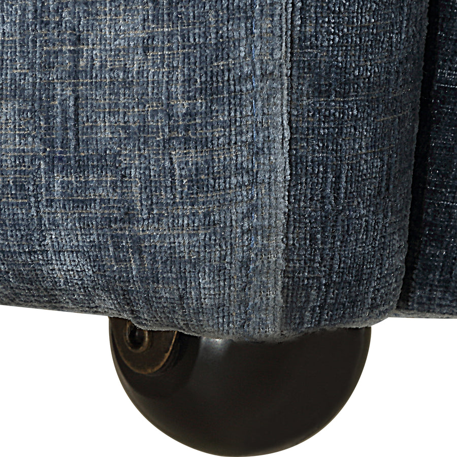 HARBOR TEXTURED VELVET ROLLING DINING CHAIR