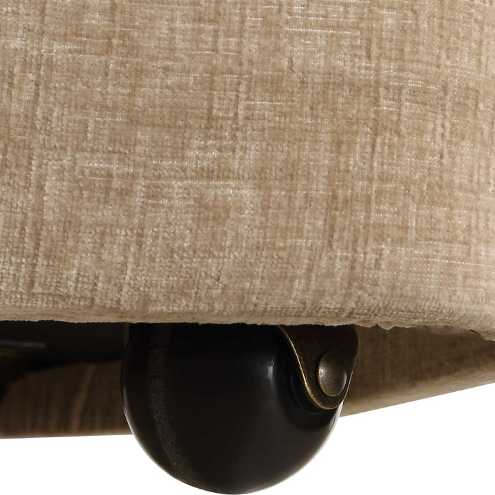 HARBOR TEXTURED VELVET ROLLING DINING CHAIR