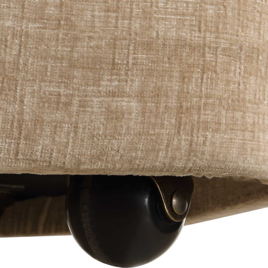 HARBOR TEXTURED VELVET ROLLING DINING CHAIR