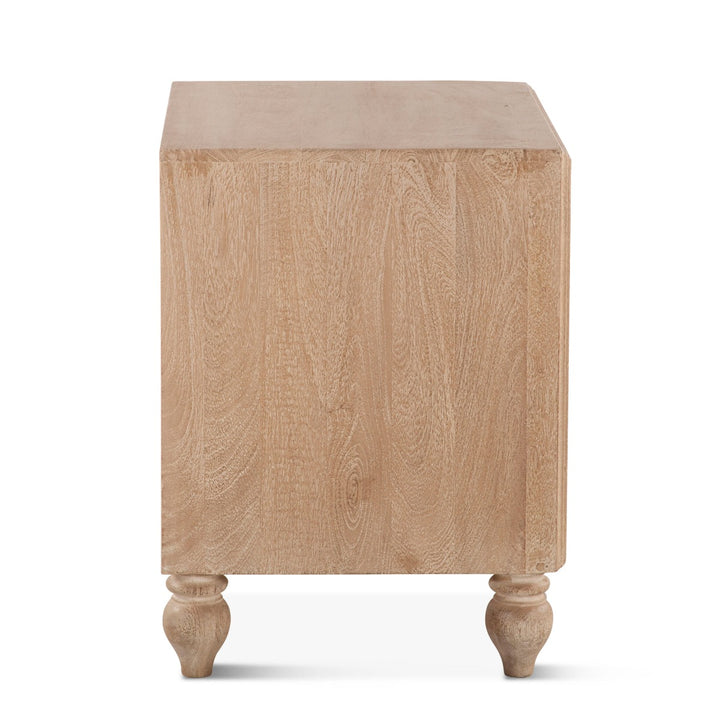 HAVELI FLORAL MOTIF CARVED WOOD NIGHTSTAND