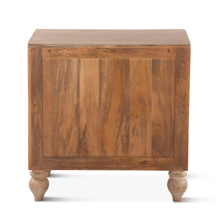 HAVELI FLORAL MOTIF CARVED WOOD NIGHTSTAND